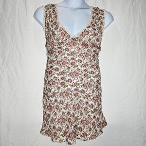 vintage y2k 2000s floral chiffon plus size mini dress